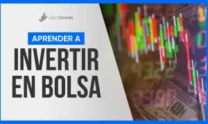 Aprender a invertir en bolsa desde casa es posible. Gráfico bursátil sobre billetes de dólar.