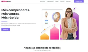 Plataforma para aprender como hacer una tienda online. Muestra un reloj, una mujer sonriendo y gráficos de crecimiento.