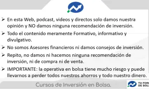 Descargo de responsabilidad sobre opiniones y contenido formativo, no recomendaciones de inversión. El análisis fundamental bolsa advierte sobre riesgos.