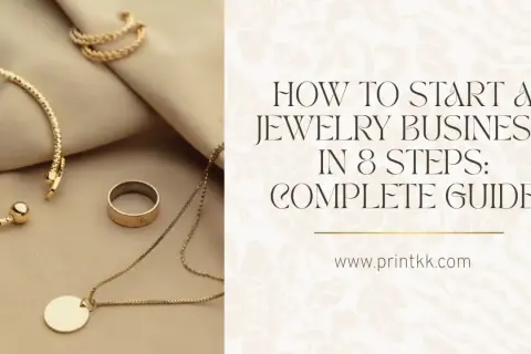 Guía completa sobre como montar una joyeria. Joyas doradas sobre tela beige.