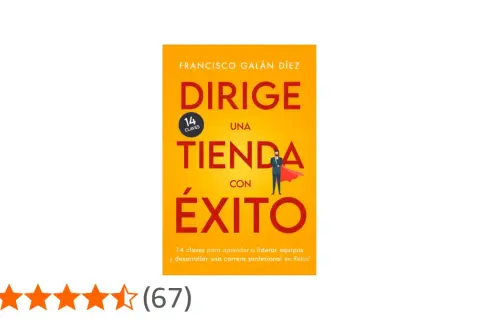 Portada de libro "Dirige una tienda con éxito" con un hombre con capa de superhéroe.