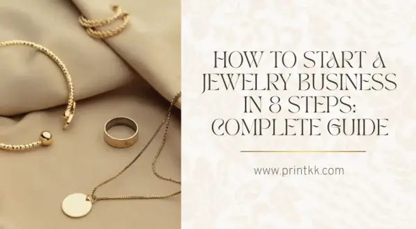 Guía completa sobre como montar una joyeria. Joyas doradas sobre tela beige.