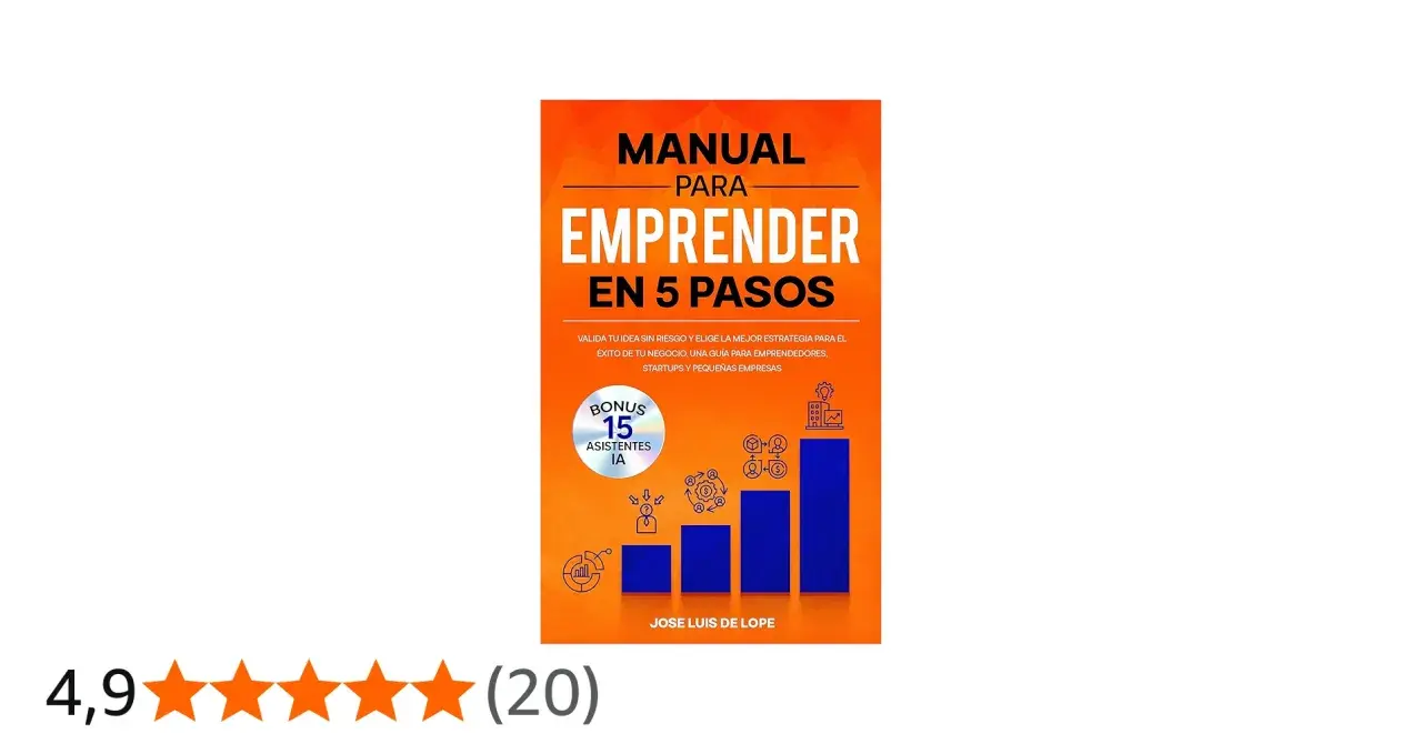Manual para emprender en 5 pasos, una guía para emprendedores en Valencia. Incluye bonus de 15 asistentes IA.