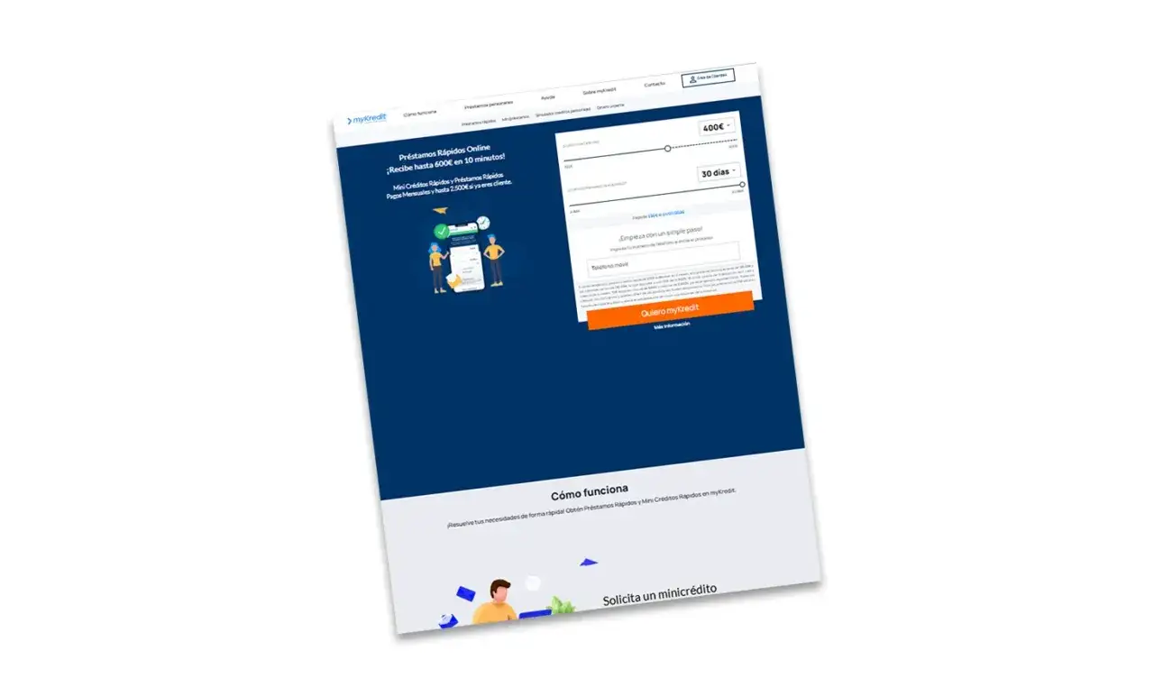 myKredit: Pr&eacute;stamos r&aacute;pidos online hasta 600&euro; en 10 minutos. &iexcl;Consulta mykredit opiniones y solicita tu minicr&eacute;dito!