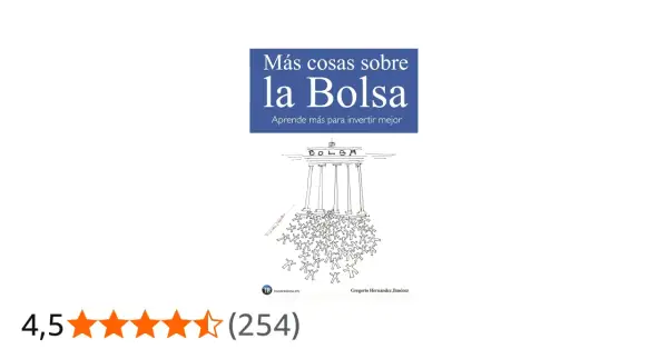 Portada de libro "Más cosas sobre la Bolsa". Ilustración de personas bajo columnas. Es buen momento para invertir en bolsa.